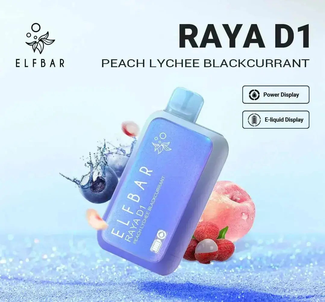 ELF BAR RAYA D1 – Peach Lychee Blackcurrant - Vape Shop Kochi VapeshopKochi