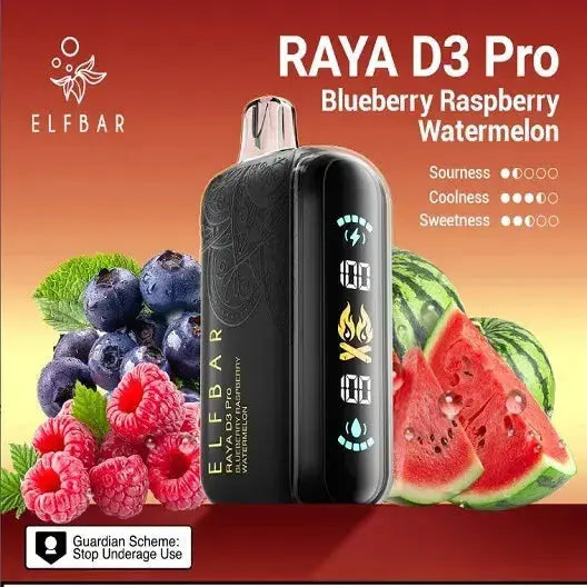 Elf Bar Raya D3 Pro 30K Blueberry Raspberry Watermelon - Vape Shop Kochi VapeshopKochi