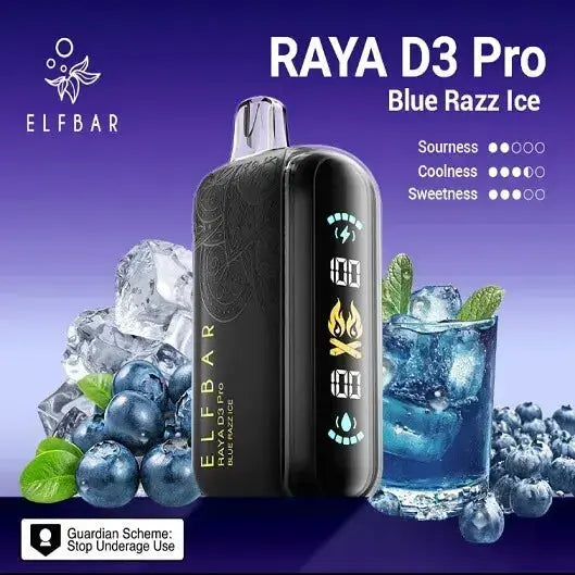 Elf Bar Raya D3 Pro 30K Blue Razz Ice - Vape Shop Kochi VapeshopKochi